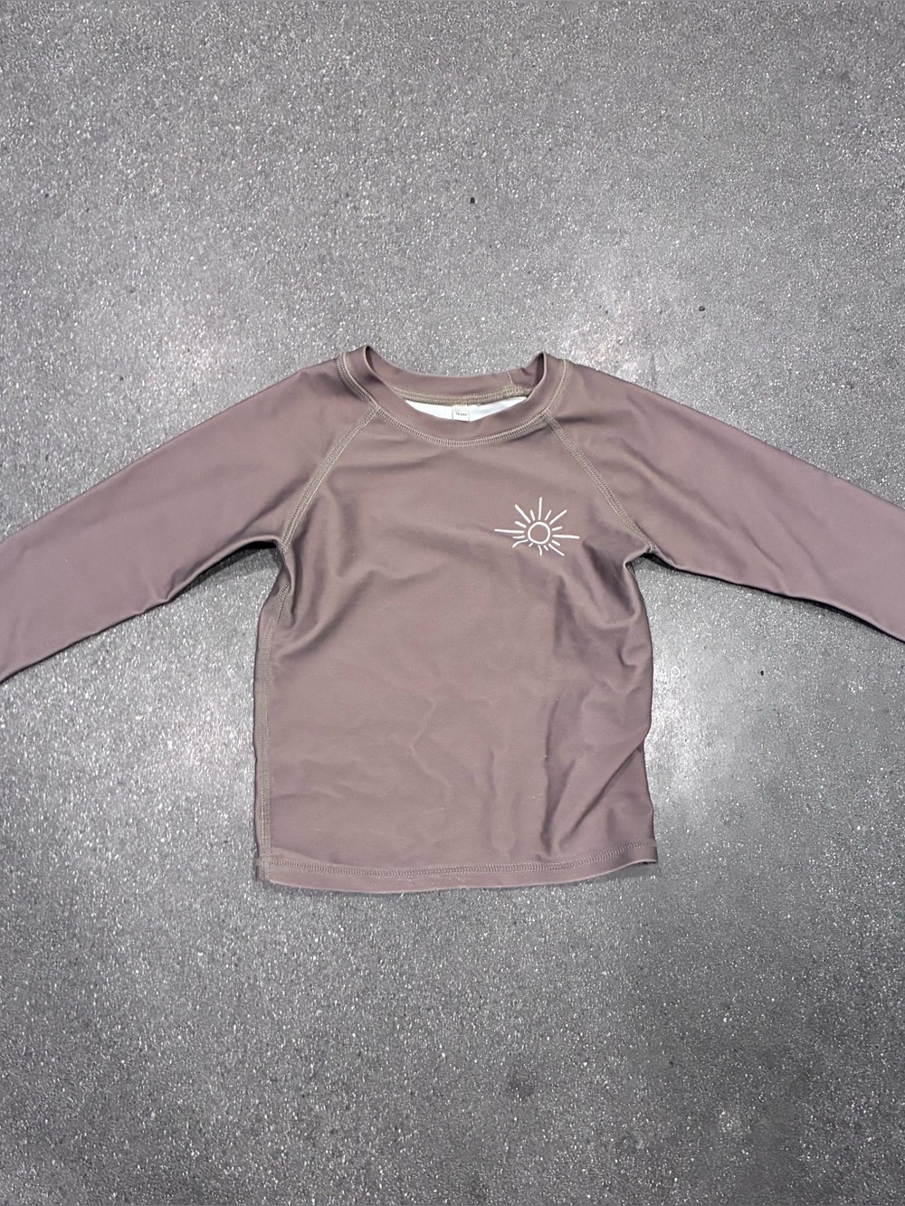 Rylee + Cru Taupe Long‎ Sleeve Rash Guard Swim Top 18-24M Neutral Beach